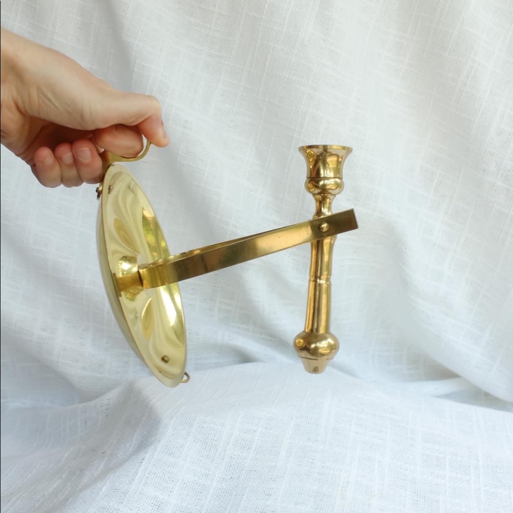 Vintage large heavy brass nautical Sconce candle stick holder